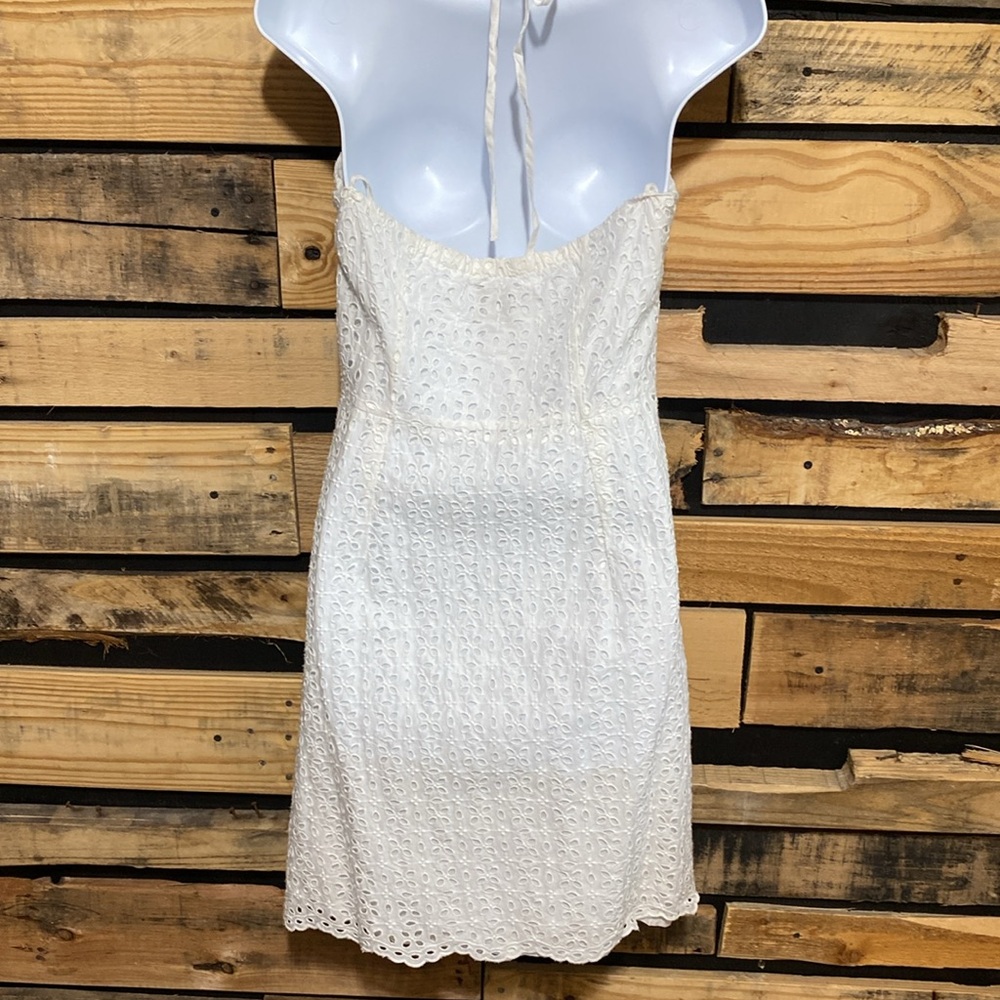 GAP Halter-neck Eyelet White Dress‎ Size 8 Tall - Picture 9 of 12